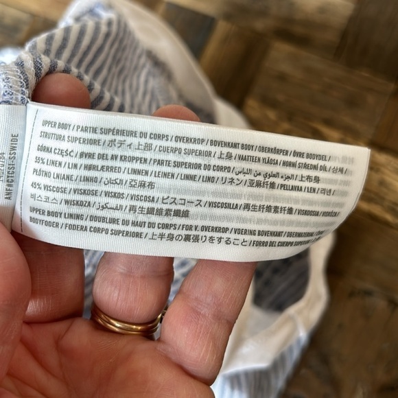 Abercrombie & Fitch Striped Linen Bodysuit - Picture 6 of 8